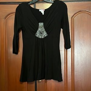Body Central Black Boho Jeweled Embellished Size Medium